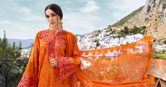 Maria -B3 Piece Unstitched Embroidered Paper Cotton Suit | - Image 2