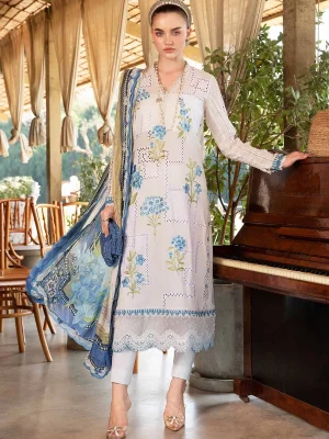 Maria B 3 Piece Unstitched Printed Lawn Suit |