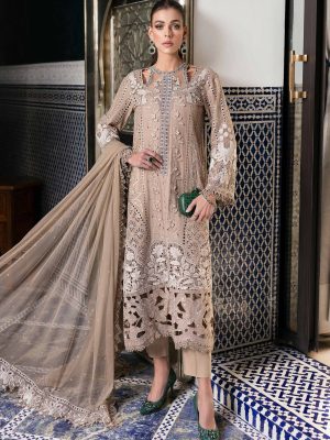 Maria B 3 Piece Unstitched Embroidered Lawn Suit | D-2502-A