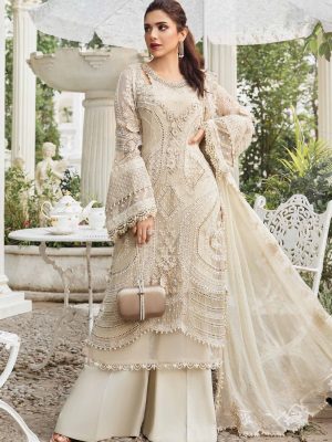 Maria B Unstitched Embroidered Chiffon Suit | MPC-24-104