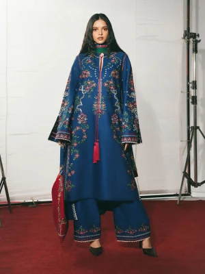 jugnu Lahore The Reserved View Embroidered Cotton Unstitched 3Pc Suit -