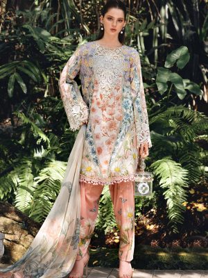 Maria.B MPrints Embroidered Lawn Unstitched 3Pc Suit MPT-2910-B