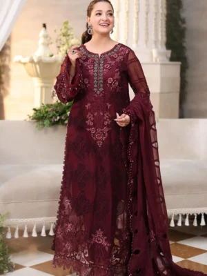 Maria B Unstitched Embroidered Chiffon 3 Piece Suit MB26UCF D8 - Festive Collection