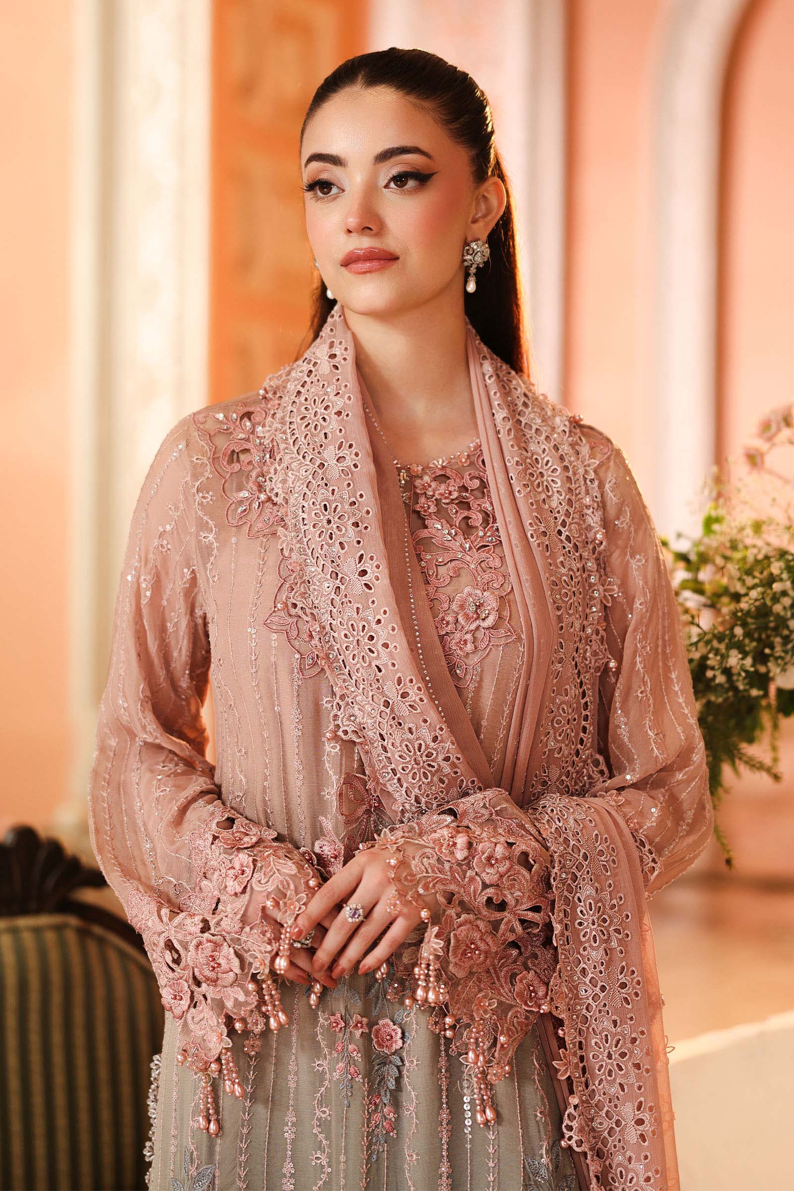 Maria.B Embroidered Luxury Chiffon Unstitched 3Pc Suit MPC-26-202 - Image 4